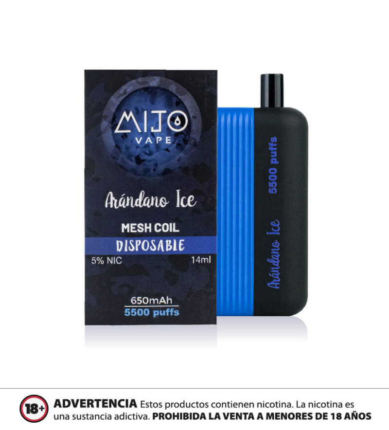 mijo vape 5500 puff recargable arandano ice