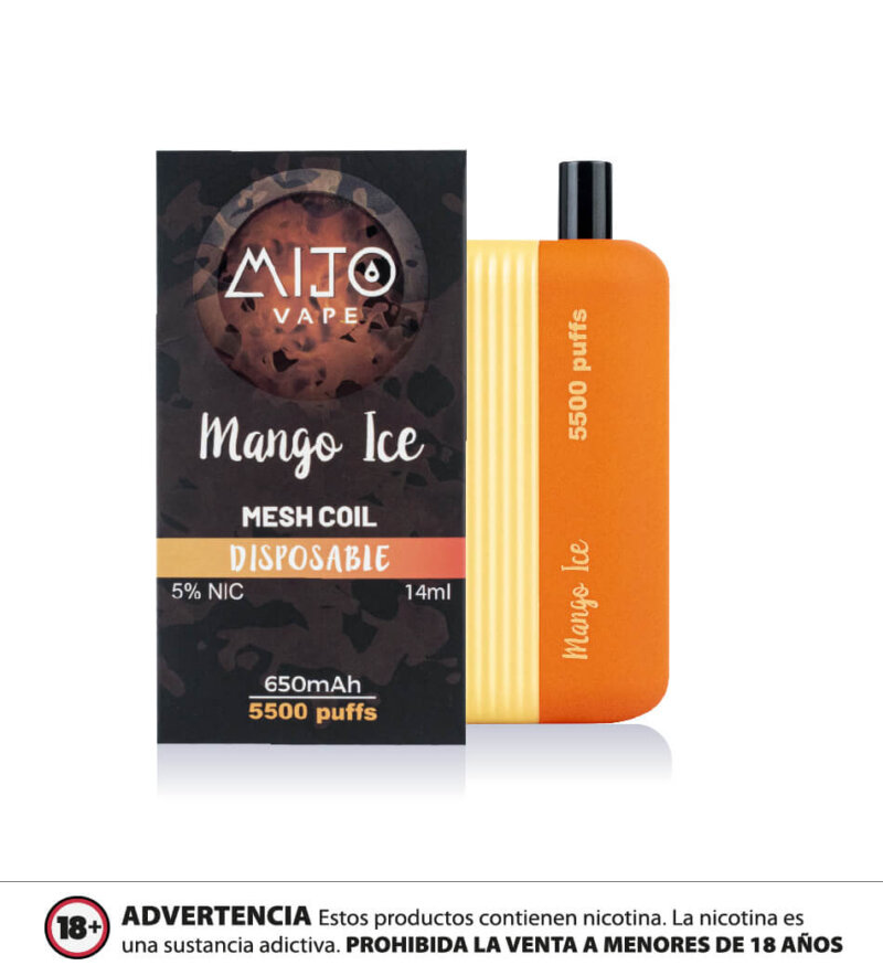 Mijo vape 5500 puff recargable mango ice